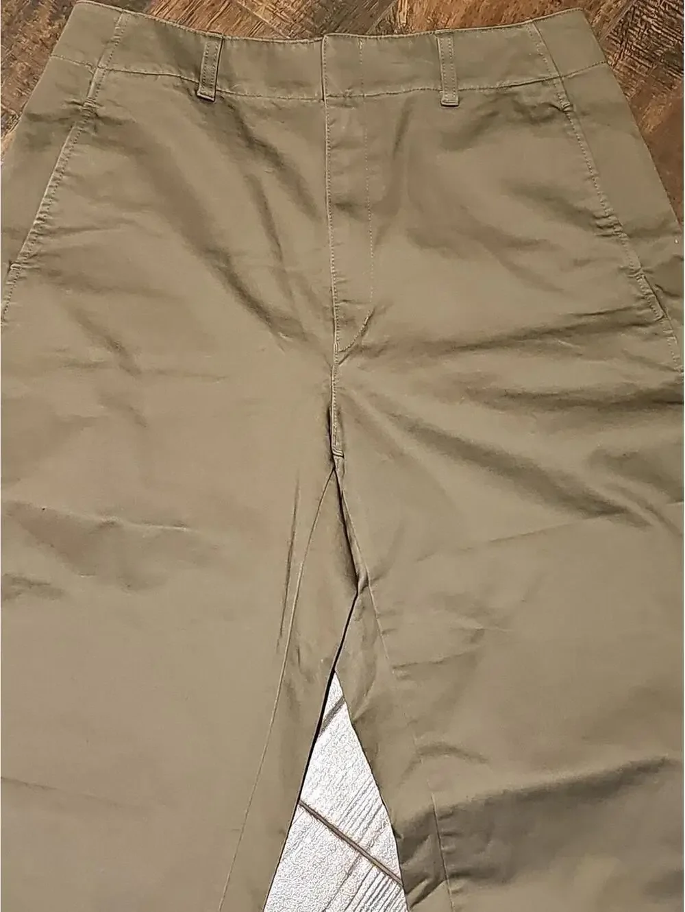 Uniqlo Chino Brown Pants Womens Large (12) Straight Leg - Picture 3 of 8